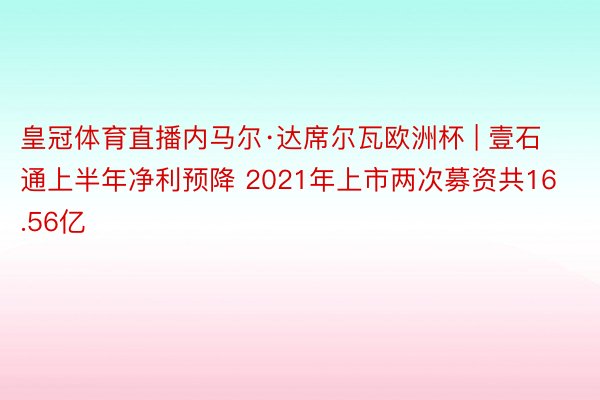 皇冠体育直播内马尔·达席尔瓦欧洲杯 | 壹石通上半年净利预降 2021年上市两次募资共16.56亿