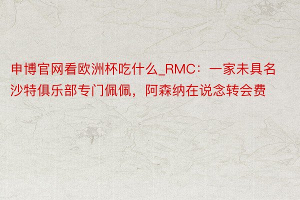 申博官网看欧洲杯吃什么_RMC：一家未具名沙特俱乐部专门佩佩，阿森纳在说念转会费